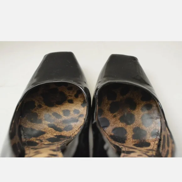 DOLCE & GABANNA  Black Patent Square Toe Block Heels Pumps  9.5 US 40 EU - Picture 8 of 11